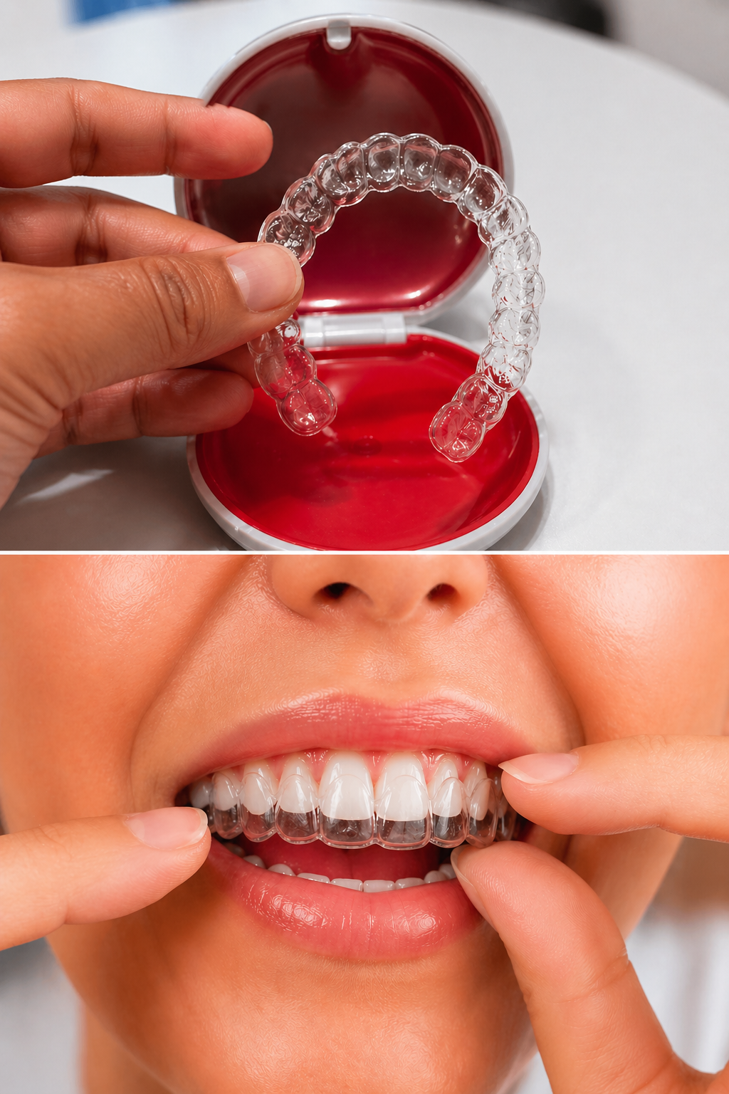 Before and after clear aligner treatment case